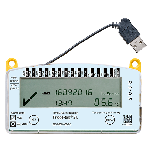 Fridge-tag 2 L 2°C - 8°C, mit Kalibrierzertifikat